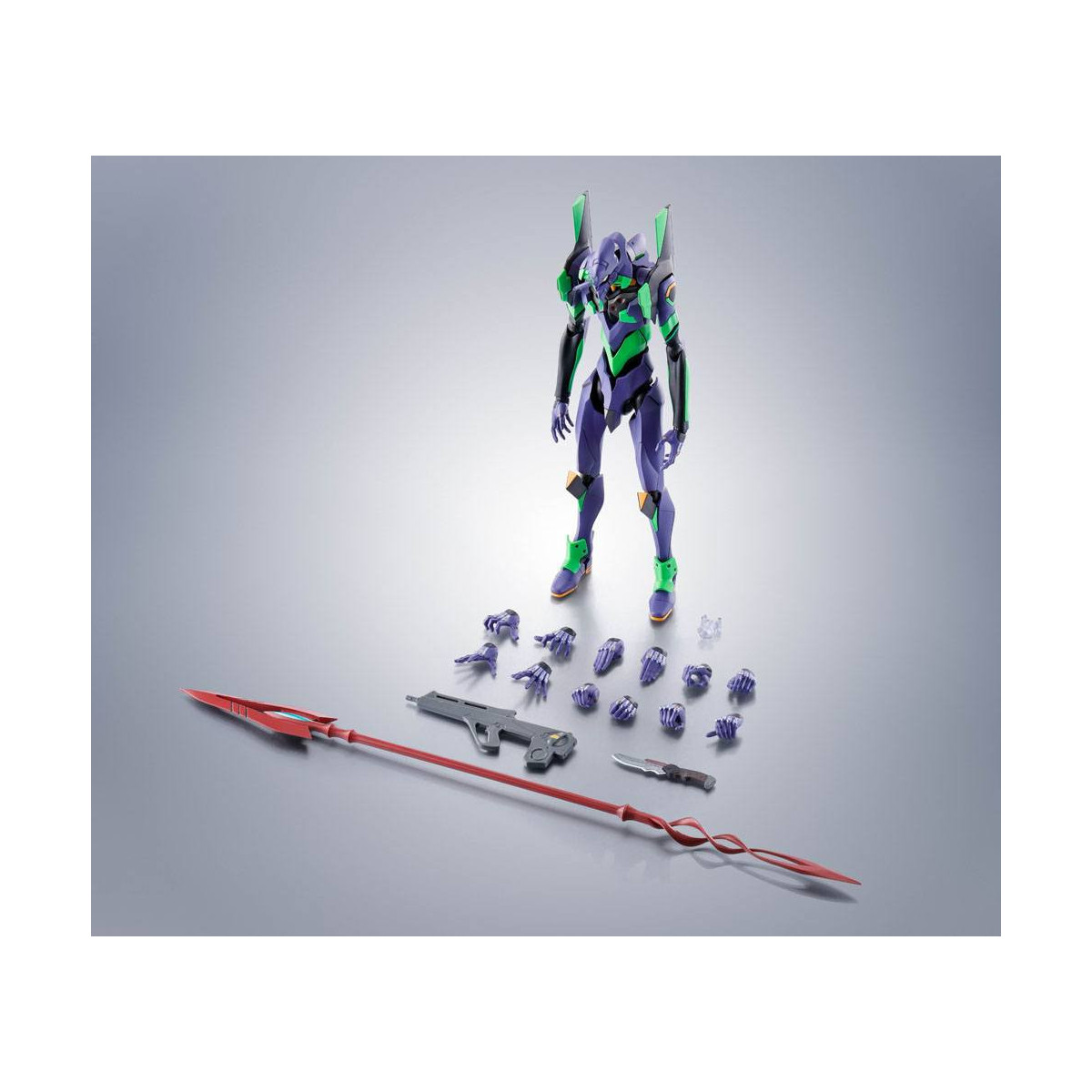 Bandai The Robot Spirits Neon Genesis Evangelion - Side EVA Neon Genesis Evangelion Test Type-01 + Spear of Cassius Renewal Colo