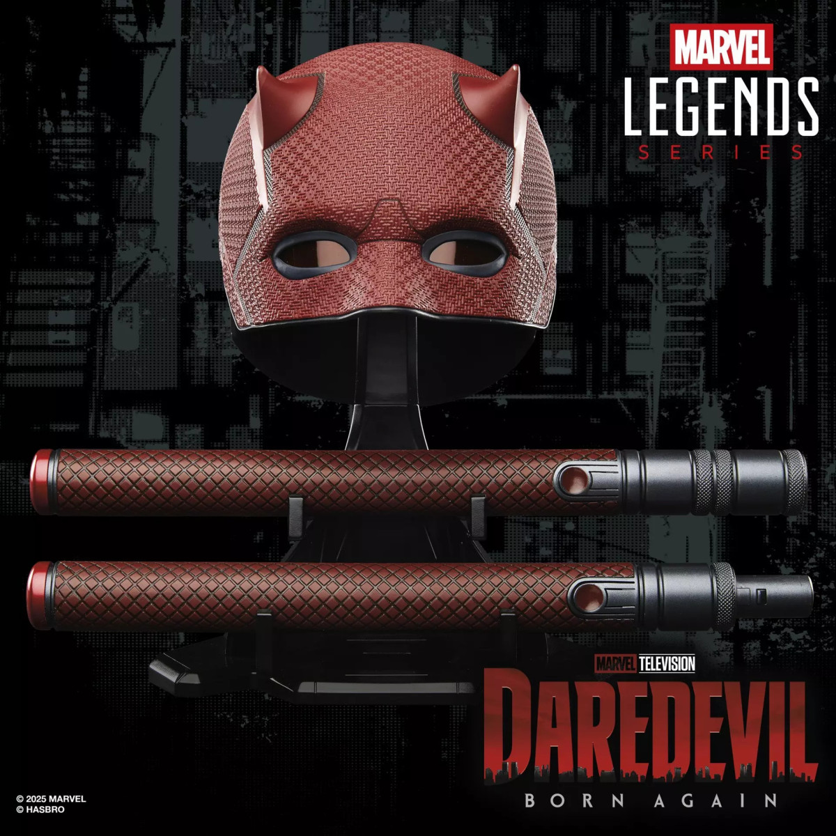 Hasbro - Daredevil born Again Matraque et masque 1/1 - Serie Marvel Legends