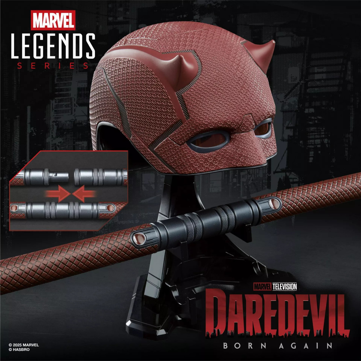 Hasbro - Daredevil born Again Matraque et masque 1/1 - Serie Marvel Legends