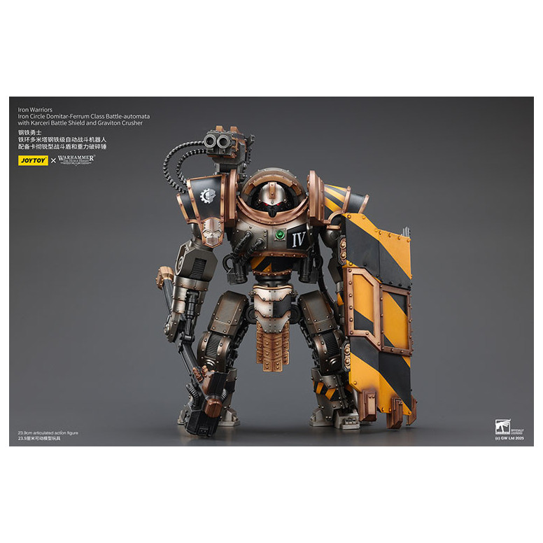 Joytoy - Iron Warriors Cerchio di ferro Domitar-Ferrum classe Battle-automata con scudo da battaglia Karceri e frantumatore di g