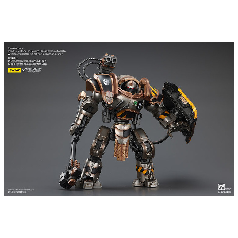 Joytoy - Iron Warriors Cerchio di ferro Domitar-Ferrum classe Battle-automata con scudo da battaglia Karceri e frantumatore di g