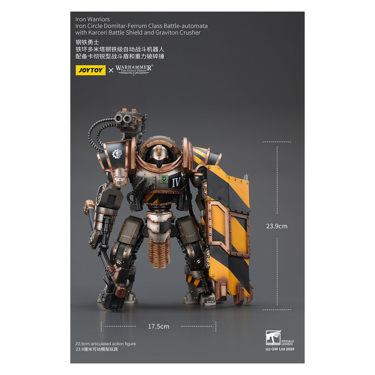 Joytoy - Iron Warriors Cerchio di ferro Domitar-Ferrum classe Battle-automata con scudo da battaglia Karceri e frantumatore di g