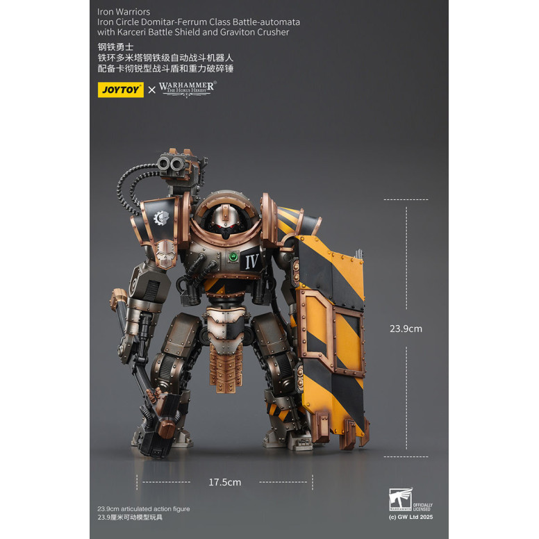Joytoy - Iron Warriors Cerchio di ferro Domitar-Ferrum classe Battle-automata con scudo da battaglia Karceri e frantumatore di g