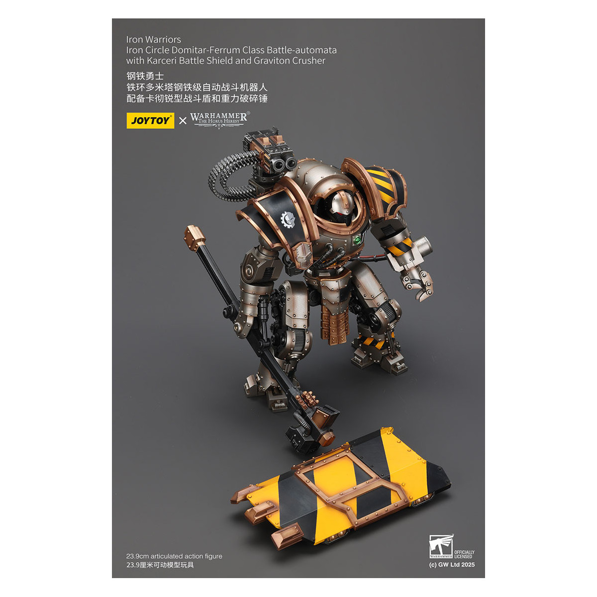Joytoy - Iron Warriors Cerchio di ferro Domitar-Ferrum classe Battle-automata con scudo da battaglia Karceri e frantumatore di g