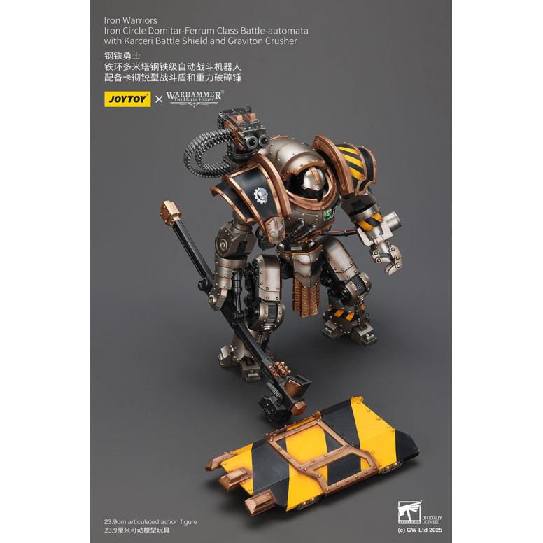 Joytoy - Iron Warriors Cerchio di ferro Domitar-Ferrum classe Battle-automata con scudo da battaglia Karceri e frantumatore di g