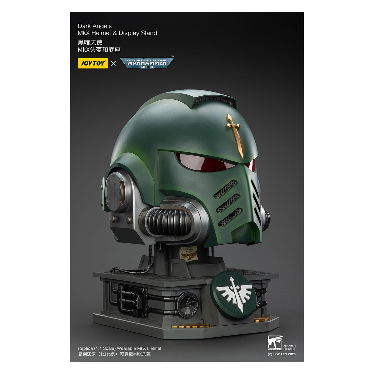 JoyToy - Warhammer 40000 - Dark Angels MkX Helmet & Display Stand 1/1