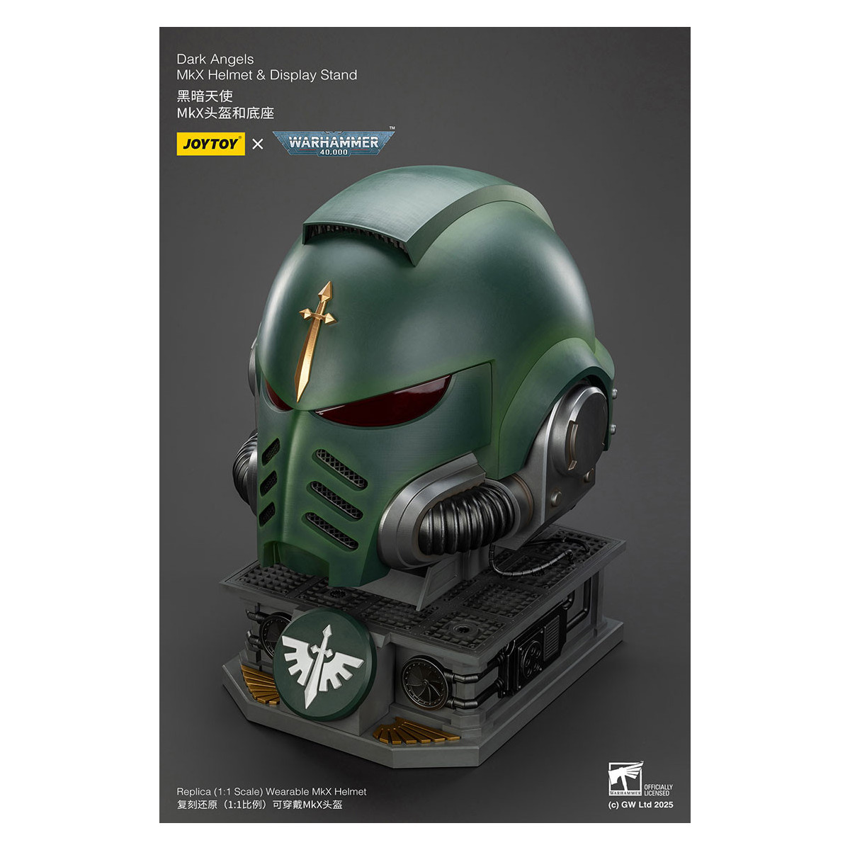 JoyToy - Warhammer 40000 - Dark Angels MkX Helmet & Display Stand 1/1