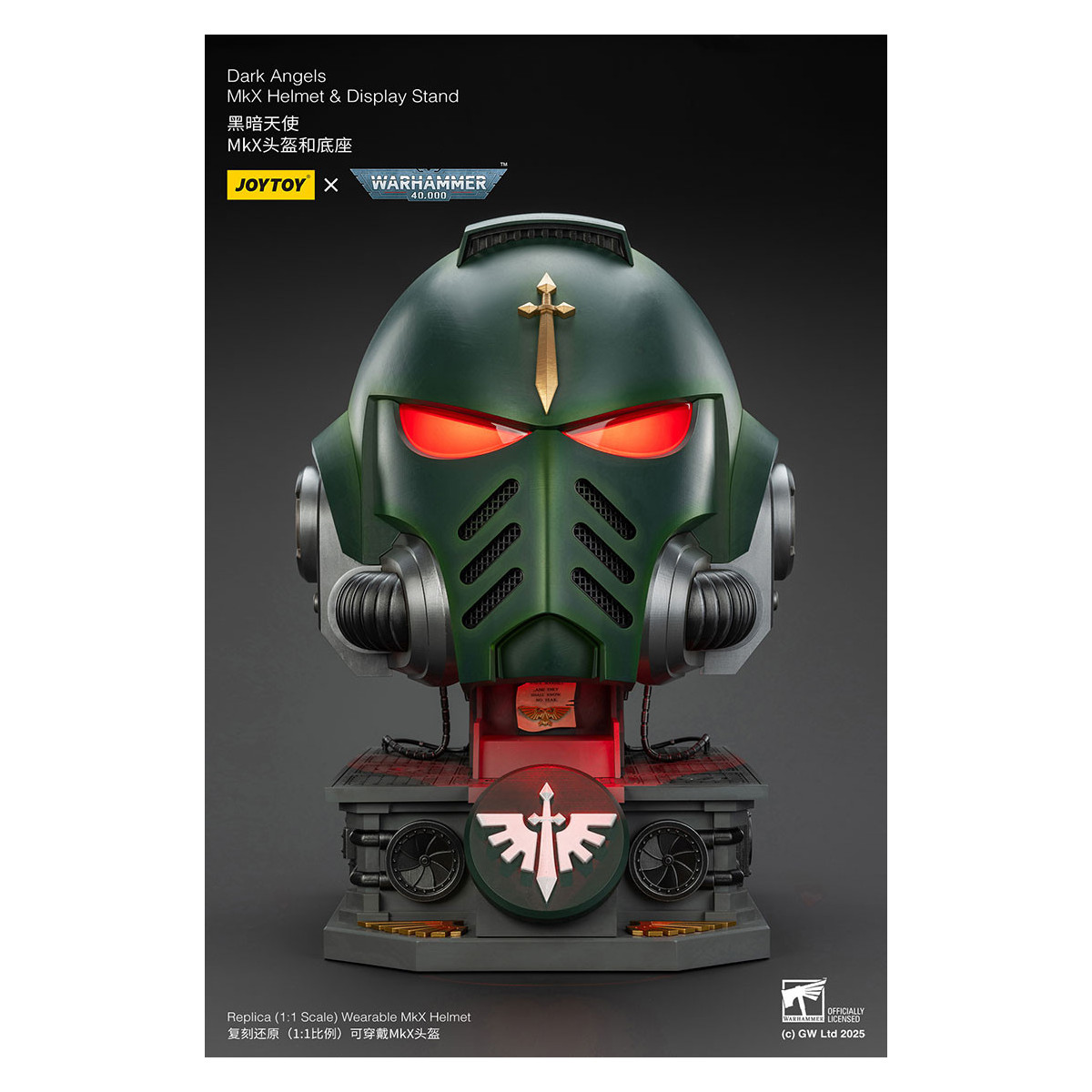 JoyToy - Warhammer 40000 - Dark Angels MkX Helmet & Display Stand 1/1