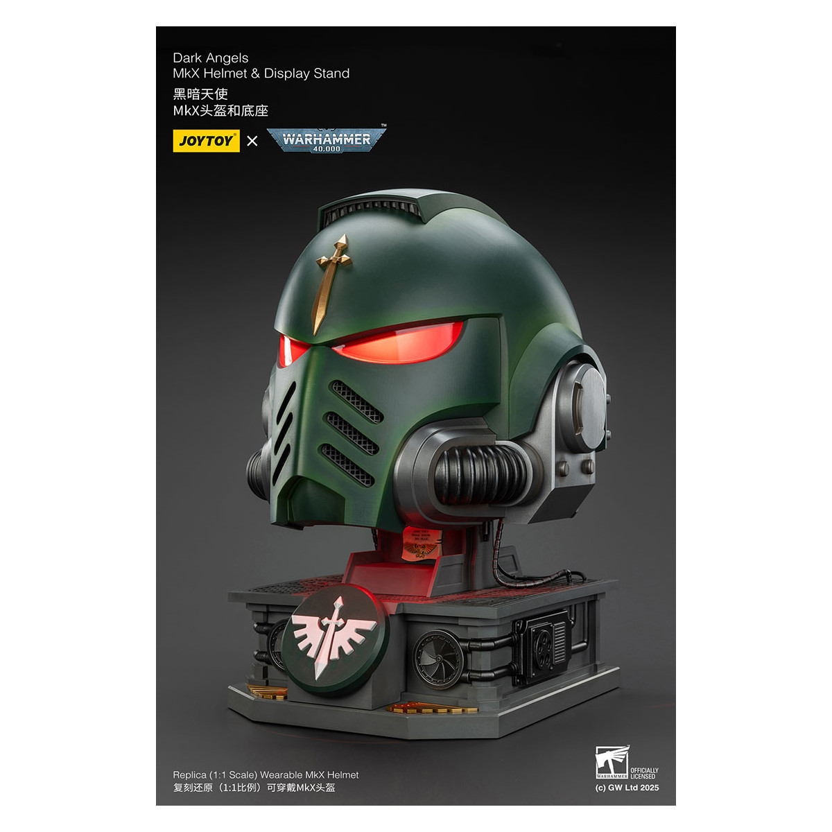 JoyToy - Warhammer 40000 - Dark Angels MkX Helmet & Display Stand 1/1
