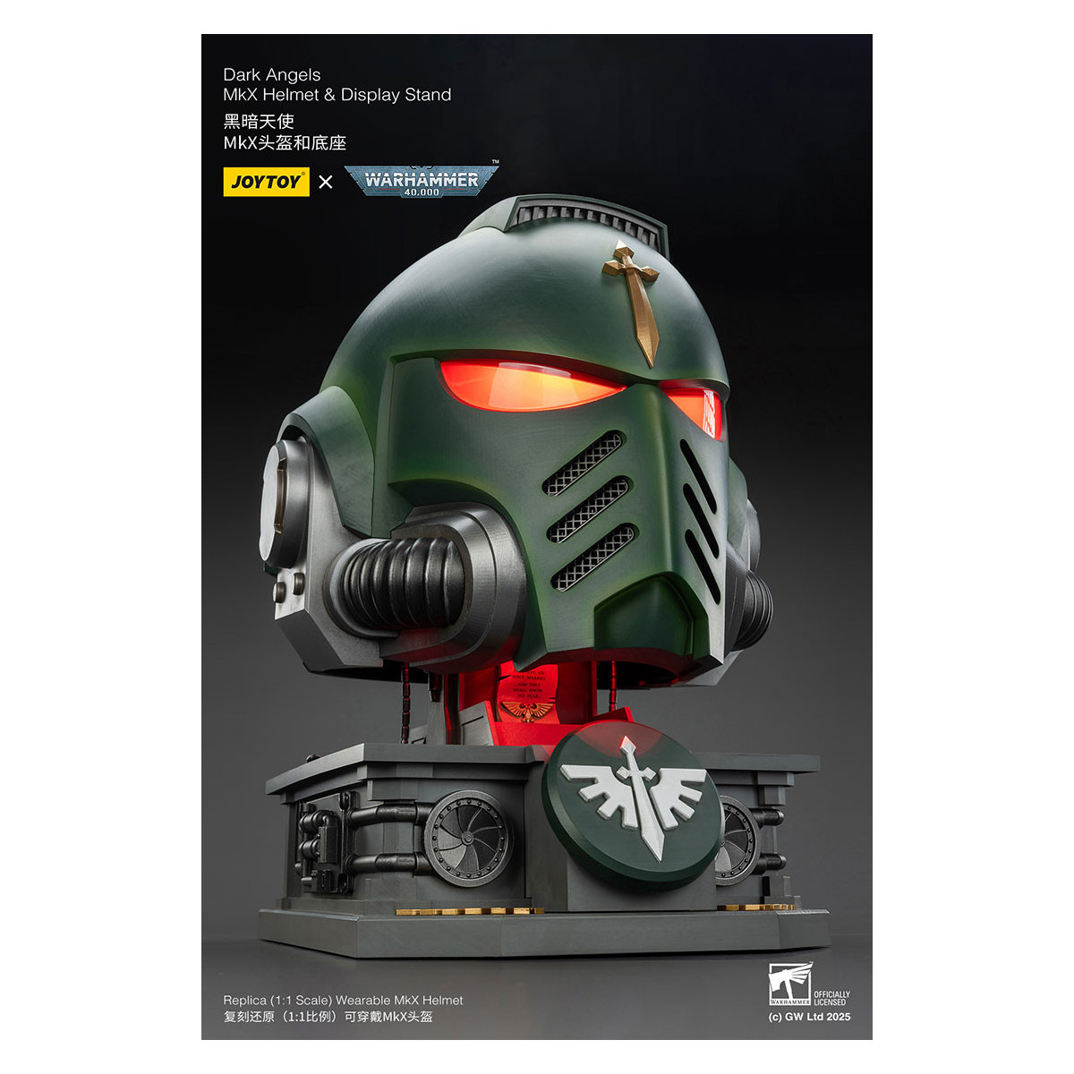 JoyToy - Warhammer 40000 - Dark Angels MkX Helmet & Display Stand 1/1