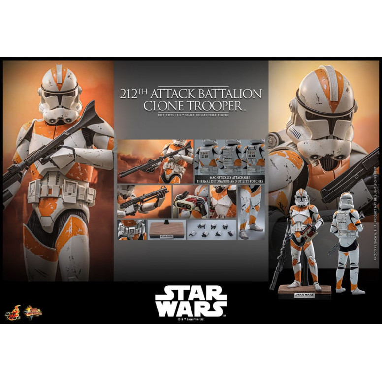 Hot Toys Star Wars - 104° Battaglione Wolfpack Clone Trooper Versione Deluxe - The Clone Wars 1/6 Figurine