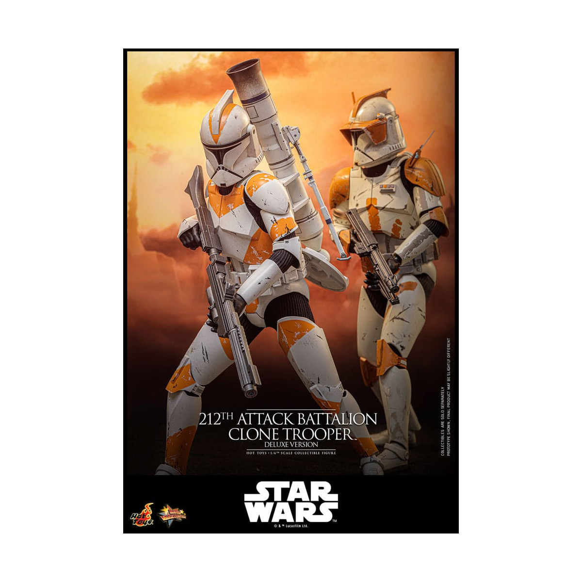 Hot Toys Star Wars - 212° battaglione d'attacco Clone Trooper versione Deluxe - The Clone Wars 1/6
