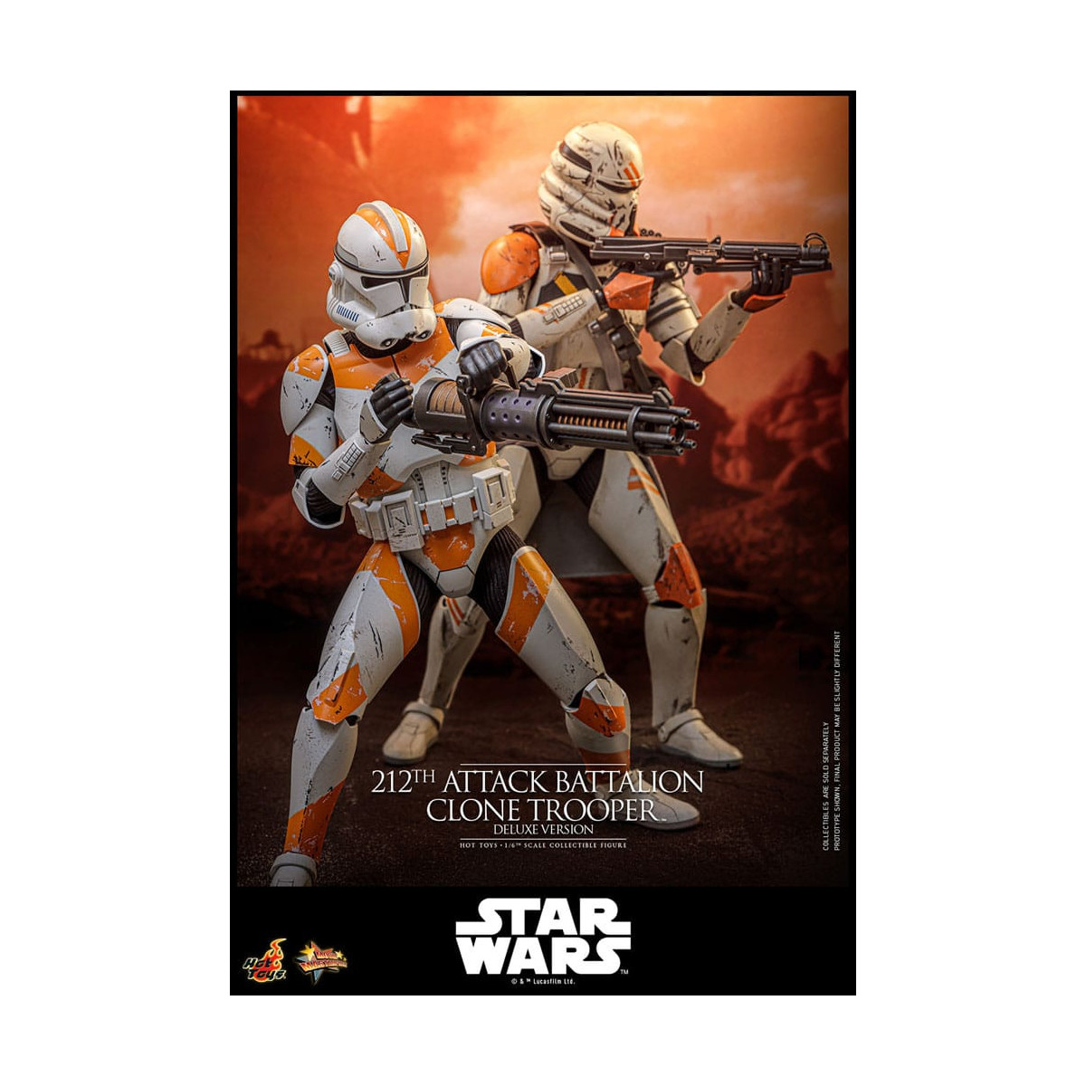 Hot Toys Star Wars - 212° battaglione d'attacco Clone Trooper versione Deluxe - The Clone Wars 1/6