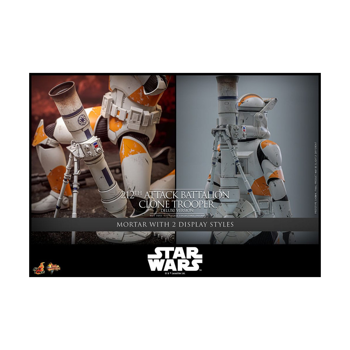 Hot Toys Star Wars - 212° battaglione d'attacco Clone Trooper versione Deluxe - The Clone Wars 1/6
