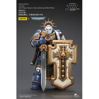 JoyToy - Livello segreto - Ultramarines Torvald con Power Sword, Stormshield e Bolt Pistol 1/18 - Warhammer 40000