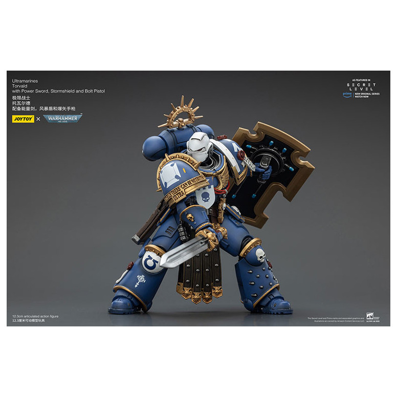 JoyToy - Livello segreto - Ultramarines Torvald con Power Sword, Stormshield e Bolt Pistol 1/18 - Warhammer 40000