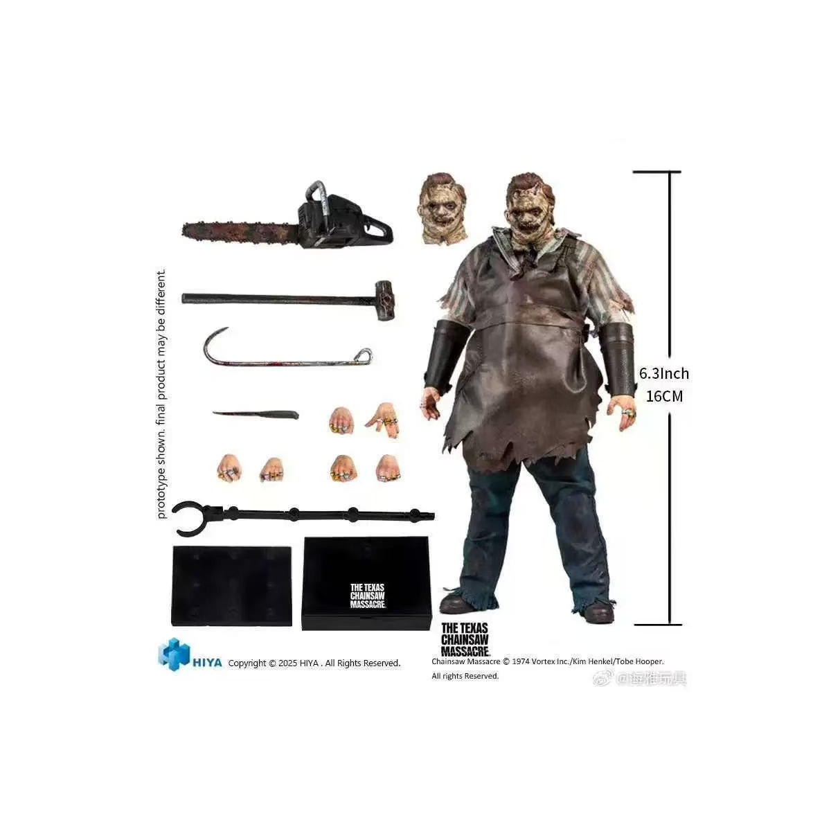 HIYA TOYS - Exquisite Super Series 1/12 - Texas Chainsaw Massacre 2003 - Faccia di cuoio Thomas Hewitt