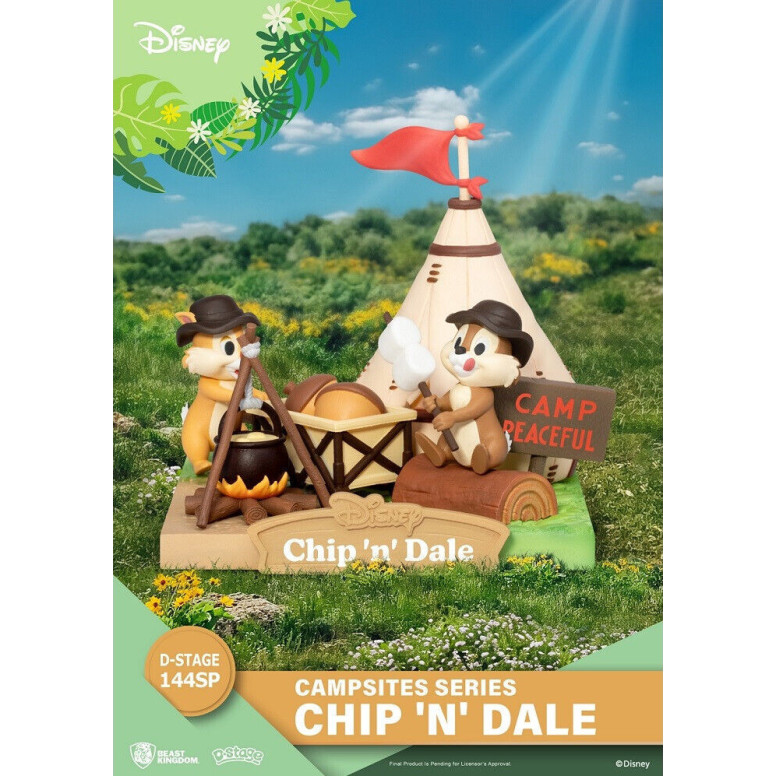 Beast Kingdom Disney - D-Stage Serie di diorami in PVC per il campeggio - Edizione speciale Chip 'n' Dale