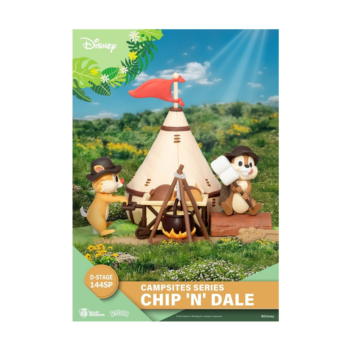 Beast Kingdom Disney - D-Stage Serie di diorami in PVC per il campeggio - Edizione speciale Chip 'n' Dale