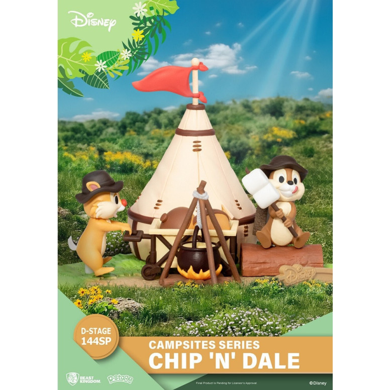 Beast Kingdom Disney - D-Stage Serie di diorami in PVC per il campeggio - Edizione speciale Chip 'n' Dale