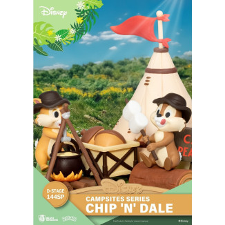 Beast Kingdom Disney - D-Stage Serie di diorami in PVC per il campeggio - Edizione speciale Chip 'n' Dale