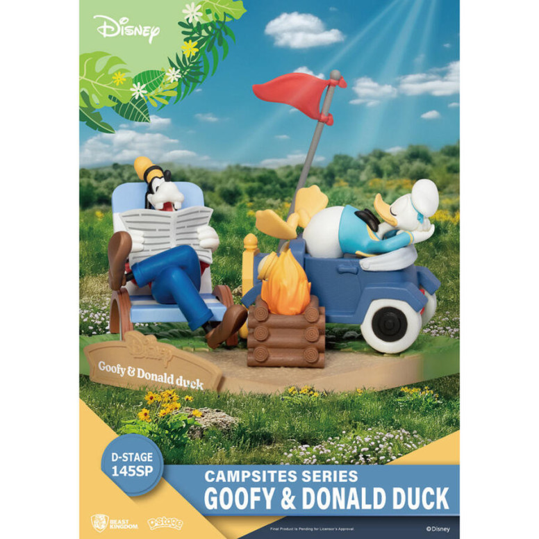 Beast Kingdom Disney - D-Stage Serie di Diorama Campeggi in PVC - Edizione speciale Pippo e Paperino