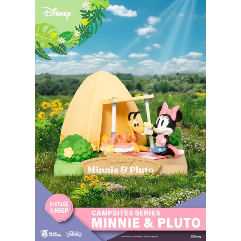 Beast Kingdom Disney - D-Stage Serie di Diorama Campeggi in PVC - Edizione speciale Minnie e Pluto