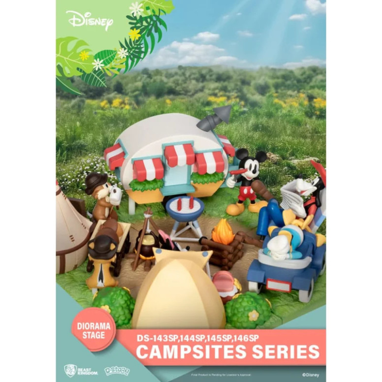 Beast Kingdom Disney - D-Stage Serie di Diorama Campeggi in PVC - Edizione speciale Minnie e Pluto
