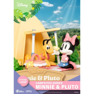 Beast Kingdom Disney - D-Stage Serie di Diorama Campeggi in PVC - Edizione speciale Minnie e Pluto
