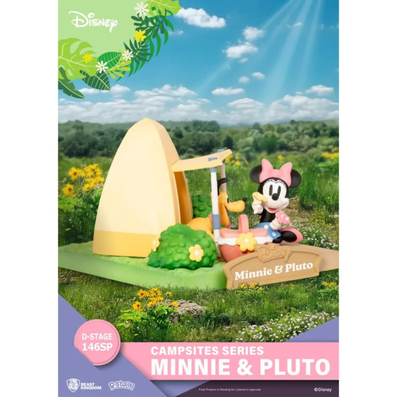 Beast Kingdom Disney - D-Stage Serie di Diorama Campeggi in PVC - Edizione speciale Minnie e Pluto