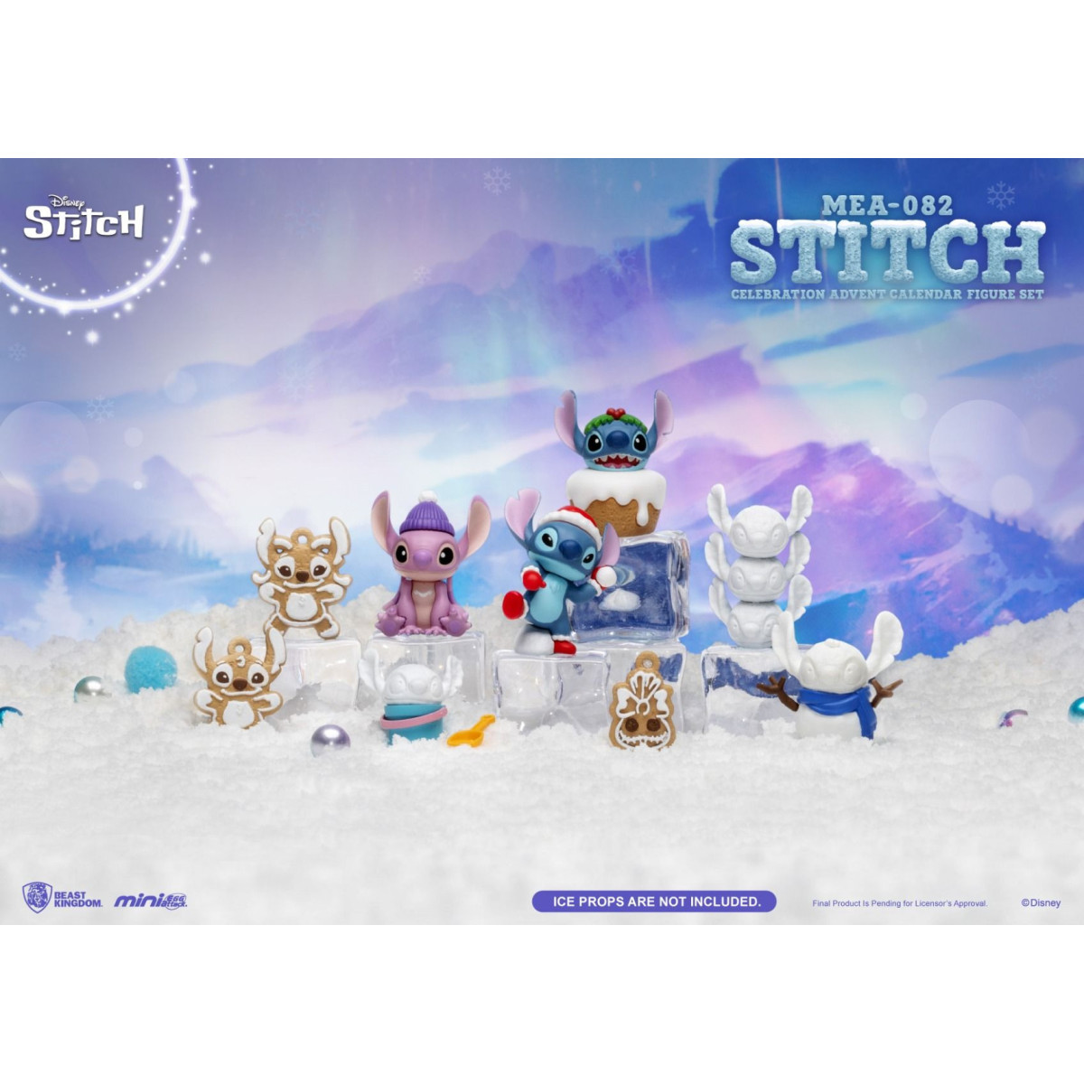 Beast Kingdom - Mini Egg Attack - Lilo & Stitch - Set di figure del calendario dell'Avvento per la celebrazione di Stitch (bisco