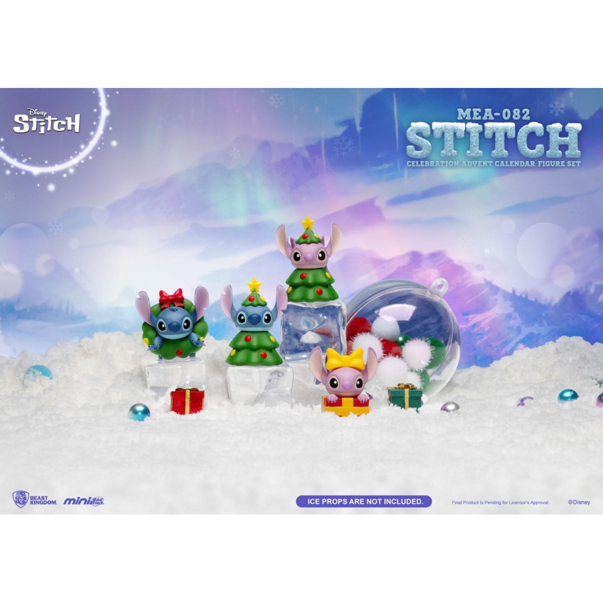 Beast Kingdom - Mini Egg Attack - Lilo & Stitch - Set di figure del calendario dell'Avvento per la celebrazione di Stitch (bisco