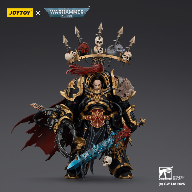 JoyToy Chaos Space Marines - Black Legion - Abaddon il Despota con Drach'nyen e il Talon of Horus - 1/18 - Warhammer 40K