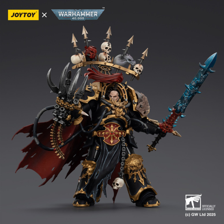 JoyToy Chaos Space Marines - Black Legion - Abaddon il Despota con Drach'nyen e il Talon of Horus - 1/18 - Warhammer 40K