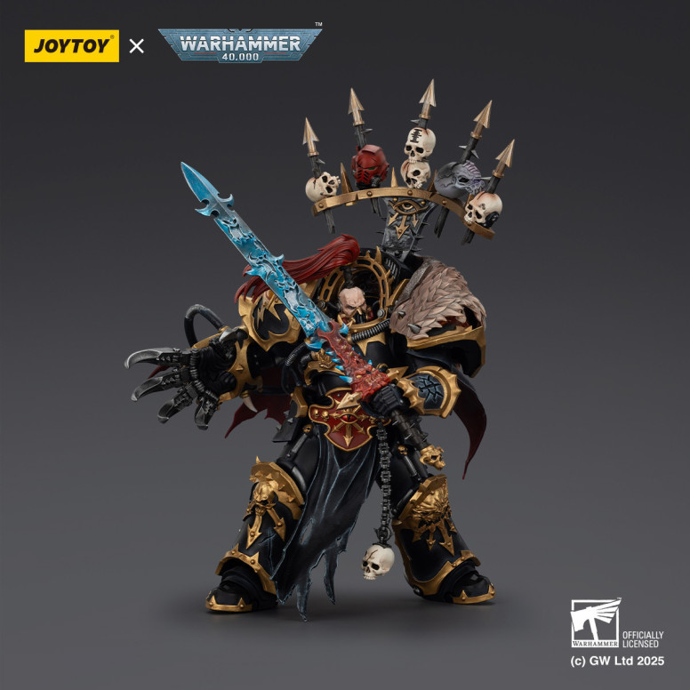 JoyToy Chaos Space Marines - Black Legion - Abaddon il Despota con Drach'nyen e il Talon of Horus - 1/18 - Warhammer 40K