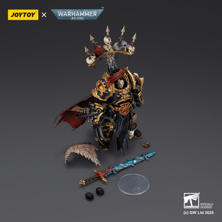 JoyToy Chaos Space Marines - Black Legion - Abaddon il Despota con Drach'nyen e il Talon of Horus - 1/18 - Warhammer 40K