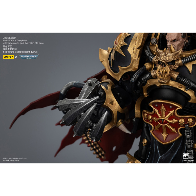 JoyToy Chaos Space Marines - Black Legion - Abaddon il Despota con Drach'nyen e il Talon of Horus - 1/18 - Warhammer 40K