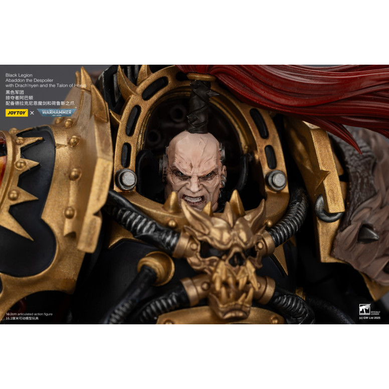 JoyToy Chaos Space Marines - Black Legion - Abaddon il Despota con Drach'nyen e il Talon of Horus - 1/18 - Warhammer 40K
