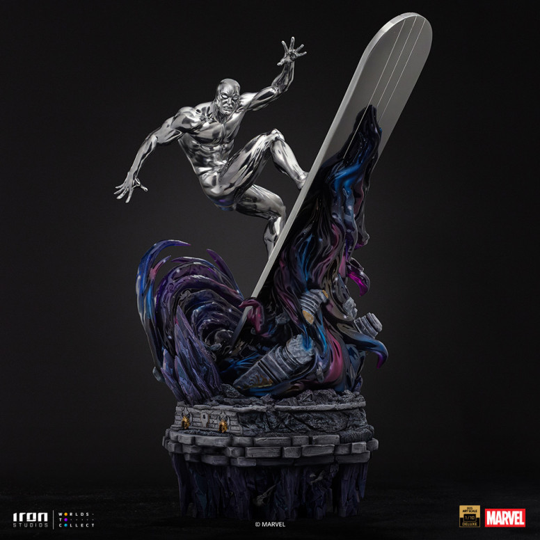 Iron Studios Marvel - Silver Surfer Deluxe Art Scale 1/10 - Diorama del guanto dell'infinito