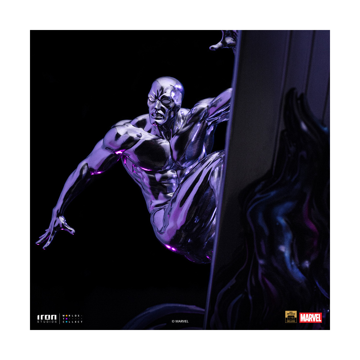 Iron Studios Marvel - Silver Surfer Deluxe Art Scale 1/10 - Diorama del guanto dell'infinito