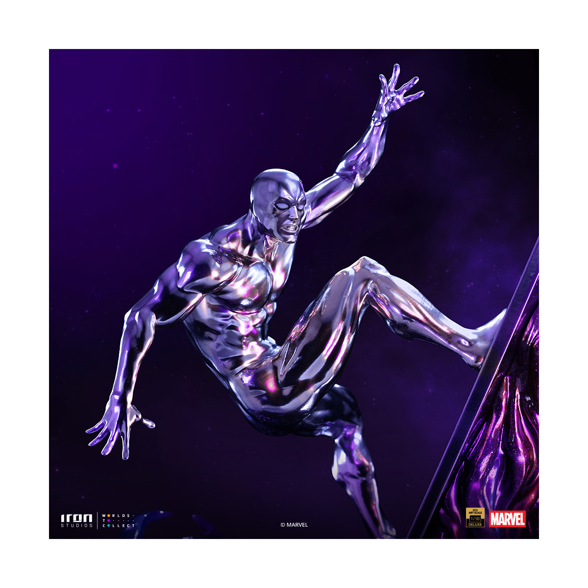 Iron Studios Marvel - Silver Surfer Deluxe Art Scale 1/10 - Diorama del guanto dell'infinito