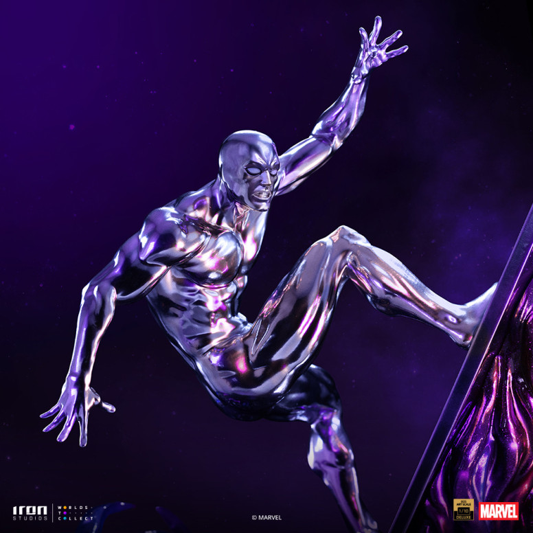 Iron Studios Marvel - Silver Surfer Deluxe Art Scale 1/10 - Diorama del guanto dell'infinito