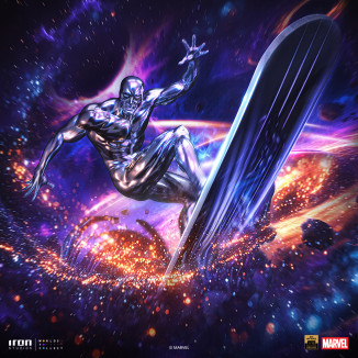 Iron Studios Marvel - Silver Surfer Deluxe Art Scale 1/10 - Diorama del guanto dell'infinito