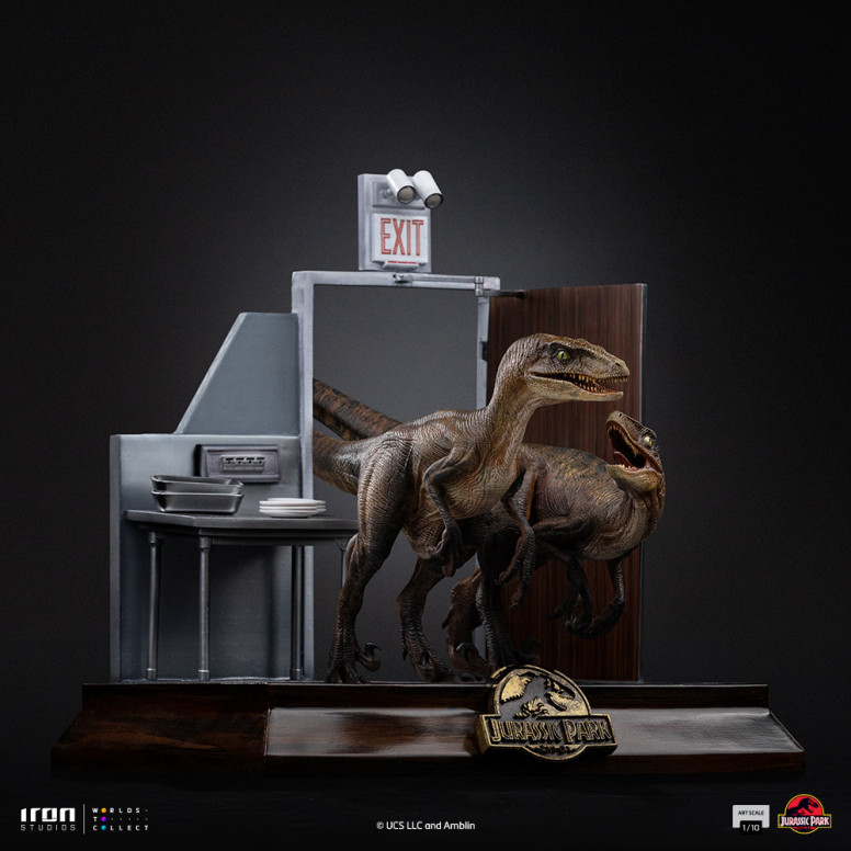 Iron Studios - Raptor alle porte della cucina - Jurassic Park 1/10 Bds Art Scale
