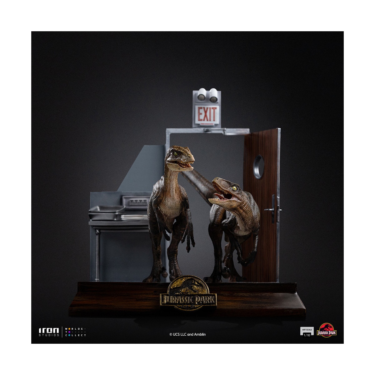 Iron Studios - Raptor alle porte della cucina - Jurassic Park 1/10 Bds Art Scale