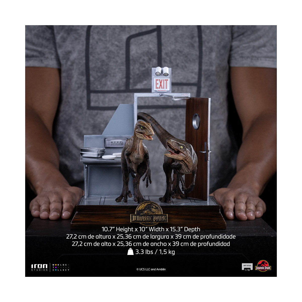 Iron Studios - Raptor alle porte della cucina - Jurassic Park 1/10 Bds Art Scale