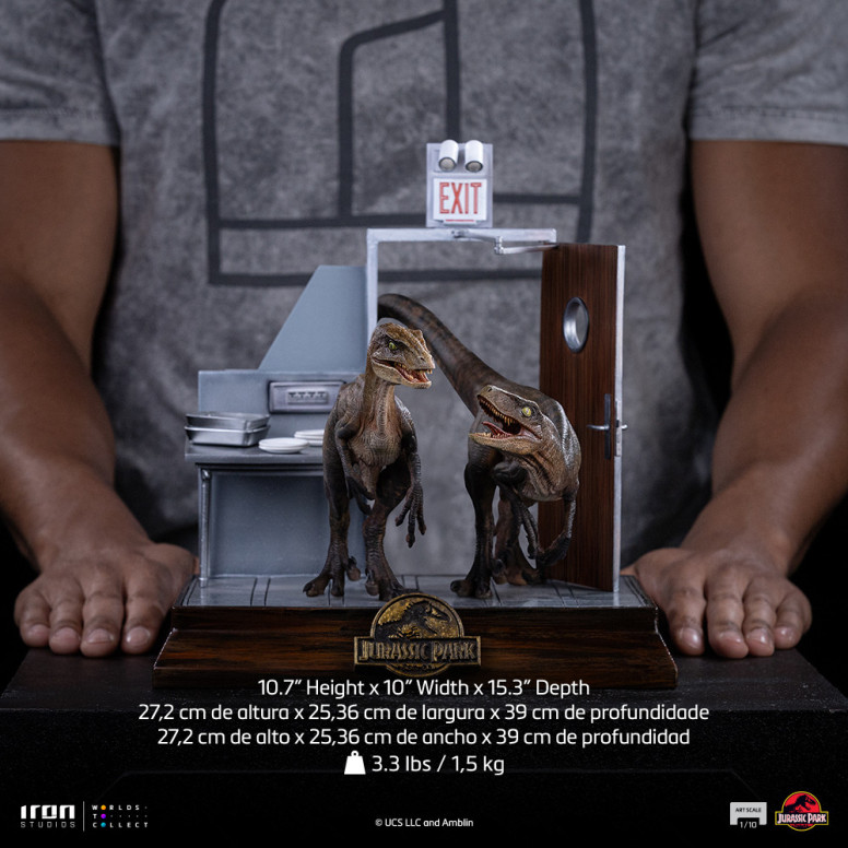 Iron Studios - Raptor alle porte della cucina - Jurassic Park 1/10 Bds Art Scale