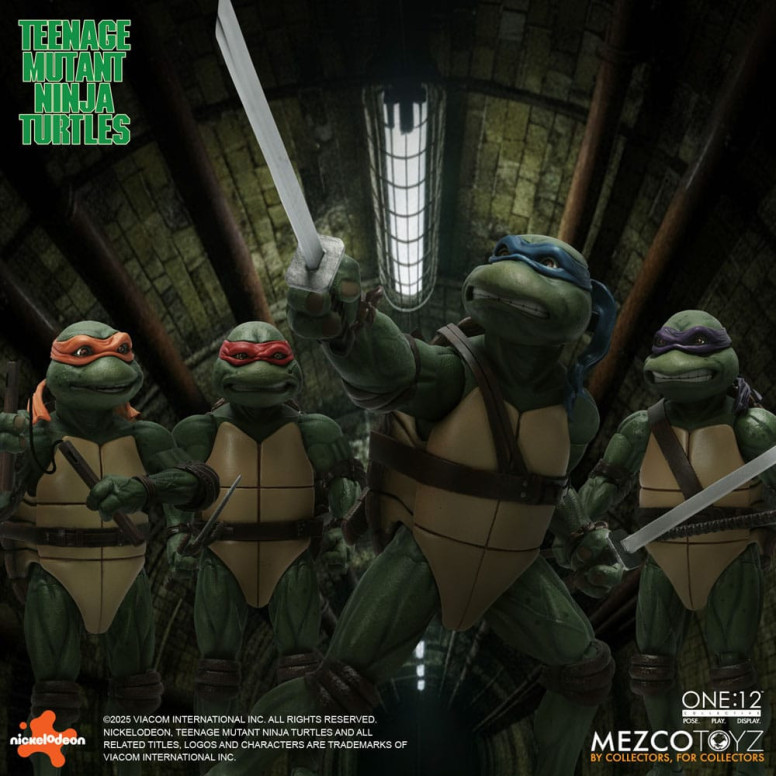 Mezco One 12 - Teenage Mutant Ninja Turtles (film del 1990) Set di 4 figure - Tartarughe Ninja