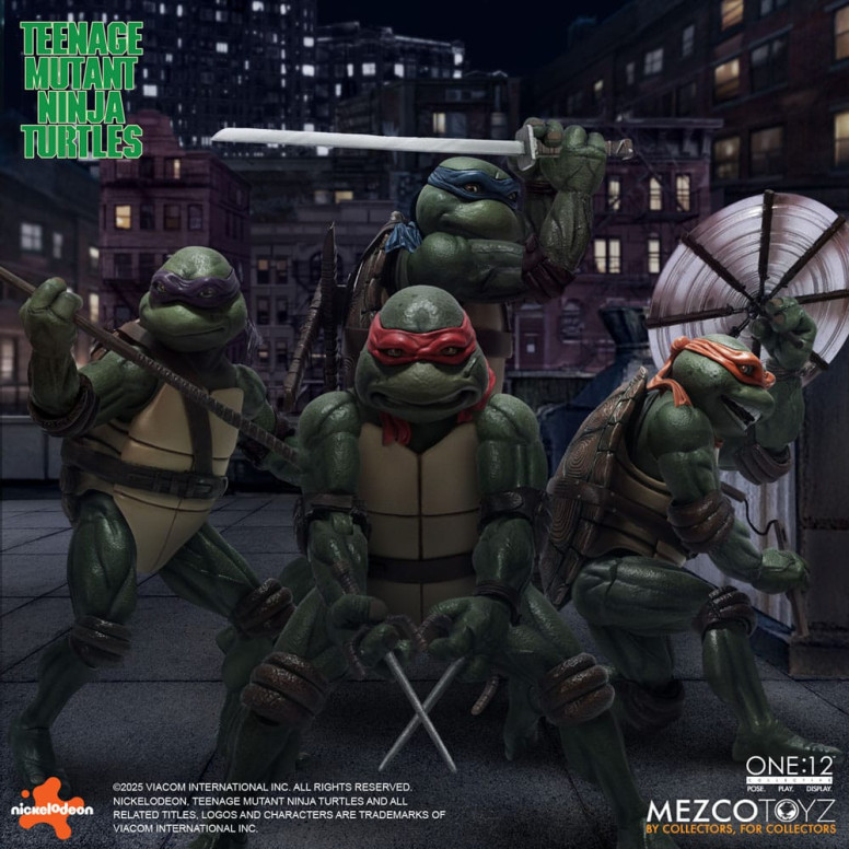 Mezco One 12 - Teenage Mutant Ninja Turtles (film del 1990) Set di 4 figure - Tartarughe Ninja