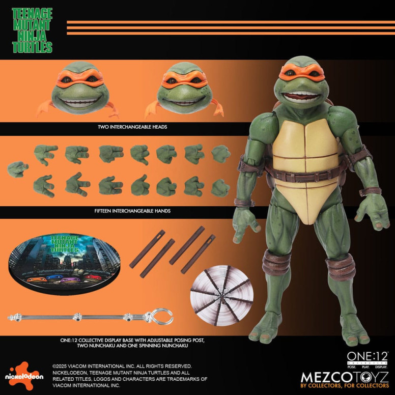 Mezco One 12 - Teenage Mutant Ninja Turtles (film del 1990) Set di 4 figure - Tartarughe Ninja